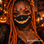 ITH face mask Smiling Halloween Free Machine Embroidery Design