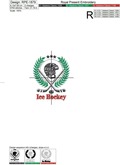Ice Hockey Logo Machine Embroidery Design - 2 sizes