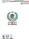 Ice Hockey Logo Machine Embroidery Design - 2 sizes