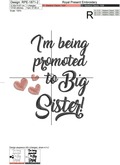 I'm being promoted to big sister Inscriptions for machine embroidery - 2 sizes