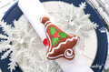 In The Hoop napkin ring Machine Embroidery Design Gingerbread Bell Free