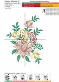 Indian flowers Machine Embroidery Design - 2 sizes