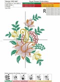 Indian flowers Machine Embroidery Design - 2 sizes