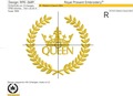 Inscription Queen with a Crown in a Wreath Machine Embroidery Design - 2 sizes