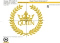 Inscription Queen with a Crown in a Wreath Machine Embroidery Design - 2 sizes