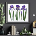 Purple Irises Flowers Set - 3 sizes