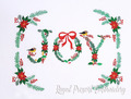 JOY inscription with Christmas corner machine embroidery designs Set - 2 sizes