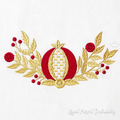 Jacobean Pomegranate border Pattern - 2 sizes