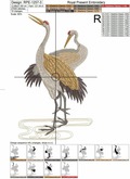 Japanese Cranes Machine Embroidery Design - 3 sizes