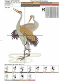 Japanese Cranes Machine Embroidery Design - 3 sizes