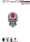 Japanese flag Skull Machine Embroidery Design
