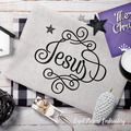 Jesus Inscription Free Machine Embroidery Design - 4 sizes