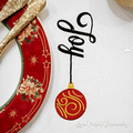 Joy inscription with Christmas tree toy machine embroidery design - 6 sizes