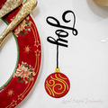 Joy inscription with Christmas tree toy machine embroidery design - 6 sizes