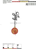 Joy inscription with Christmas tree toy machine embroidery design - 6 sizes