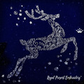 Jumping Christmas Deer Machine Embroidery Design