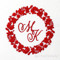 Kalocsai Monogram blank Machine Embroidery Design - 3 sizes