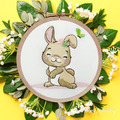 Kawaii Bunny with Butterfly Machine Embroidery Design - 3 sizes