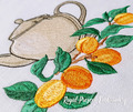 Kettle with Apricot Machine Embroidery Design - 4 sizes