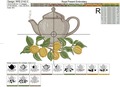 Kettle with Apricot Machine Embroidery Design - 4 sizes