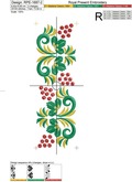 Khokhloma Border Machine Embroidery Design - 4 sizes