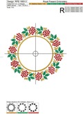Khokhloma Round Frame Machine Embroidery Design - 3 sizes
