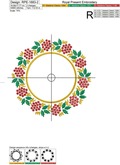 Khokhloma Round Frame Machine Embroidery Design - 3 sizes