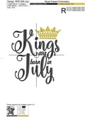 Kings are born in July Inscription Machine Embroidery Design