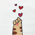 Kitten's foot with hearts Machine embroidery design - 3 sizes