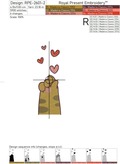 Kitten's foot with hearts Machine embroidery design - 3 sizes