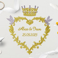 Large wedding frame with doves and crown - 4 sizes