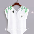 Leaves and swallow Machine Embroidery Designs - 2 sizes