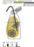 Lemonade bottle Machine Embroidery Designs Set - 2 sizes