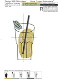 Lemonade glass Set of Machine Embroidery Designs - 2 sizes