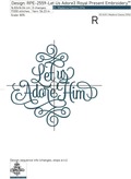 Let Us Adore Him Inscription Machine Embroidery Design - 5 sizes