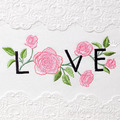 Lettering LOVE with Roses Machine Embroidery Design - 6 sizes