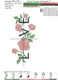 Lettering LOVE with Roses Machine Embroidery Design - 6 sizes