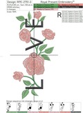 Lettering LOVE with Roses Machine Embroidery Design - 6 sizes