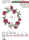 Lettering LOVE with Roses fame Machine Embroidery Design - 2 sizes