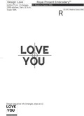 Lettering LOVE with Roses fame Machine Embroidery Design - 2 sizes