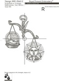 Libra zodiac sign Machine Embroidery Design - 7 sizes