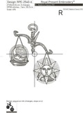 Libra zodiac sign Machine Embroidery Design - 7 sizes
