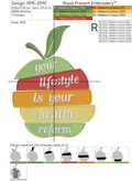 Life Style Apple Machine Embroidery Design - 2 sizes