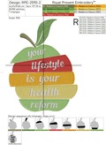 Life Style Apple Machine Embroidery Design - 2 sizes
