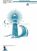 Lighthouse Machine Embroidery Design - 6 sizes