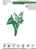 Lilies of the valley Machine Embroidery Design