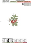 Lingonberry Botanical Machine Embroidery Designs - 3 sizes