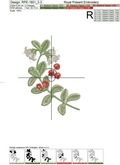 Lingonberry berries Machine Embroidery Designs set - 3 sizes