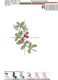 Lingonberry berries Machine Embroidery Designs set - 3 sizes