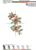 Lingonberry berries Machine Embroidery Designs set - 3 sizes